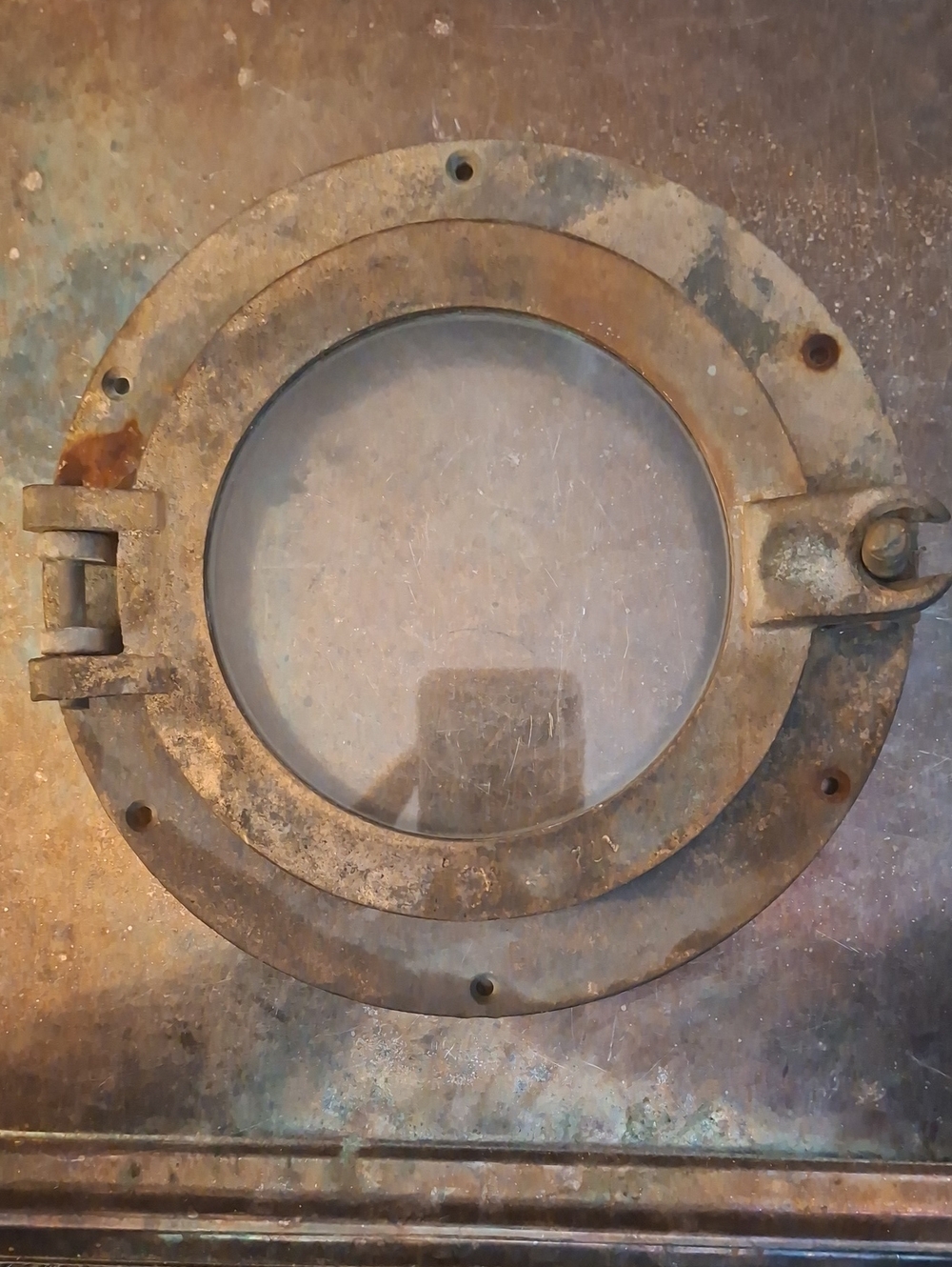 Metal ( Bronze / Brass?) Port Hole Cover With Glass